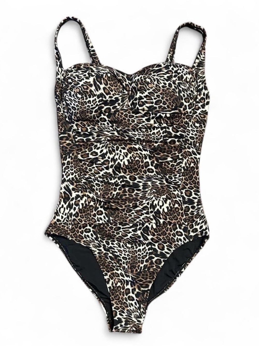 Betsey Johnson Leopard Print One-Piece Swimsuit - Tummy control ruching